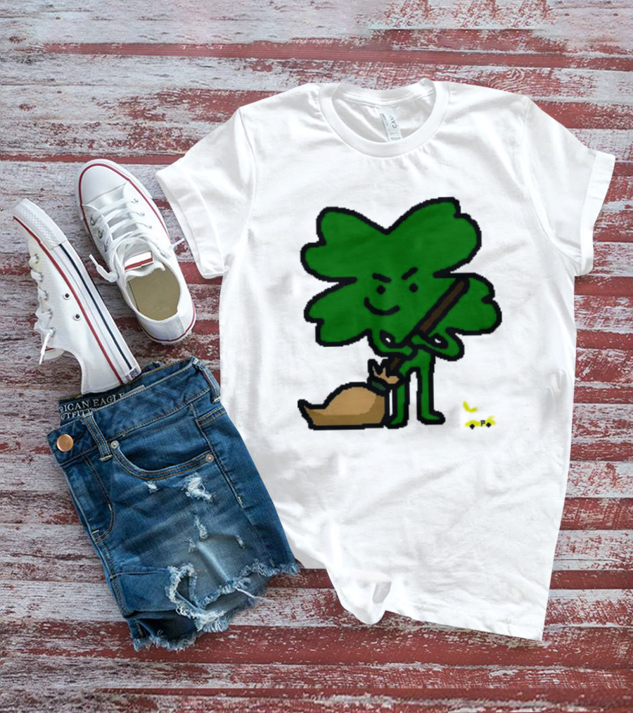 The Celtics Sweep The Pacers NBA Paint Shamrock Holding Broom T-Shirt