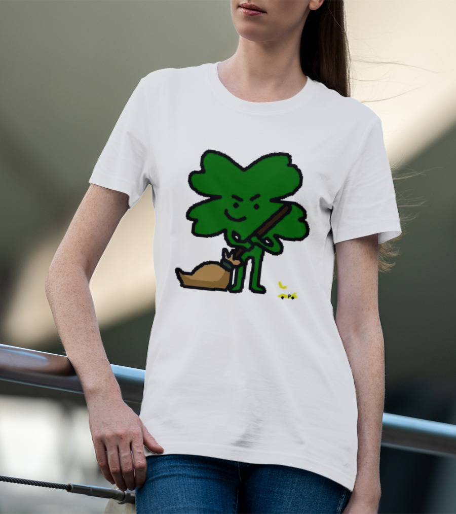 The Celtics Sweep The Pacers NBA Paint Shamrock Holding Broom T-Shirt