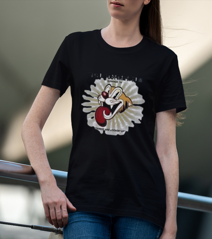 THELOFTUSPARTY.COM Summer ’24 Things Are Lookin Up Playful Cartoon Face T-Shirt