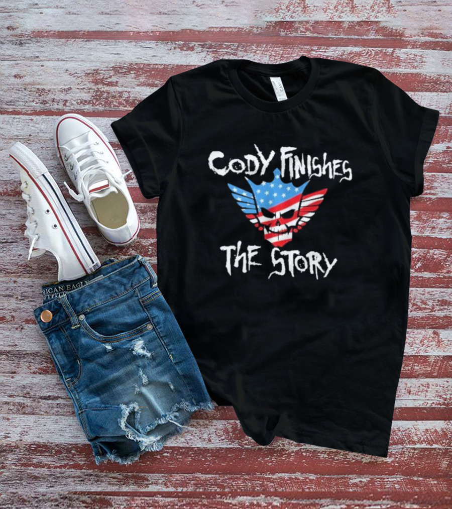 Cody Finishes The Story Skull Wings American Flag T-Shirt