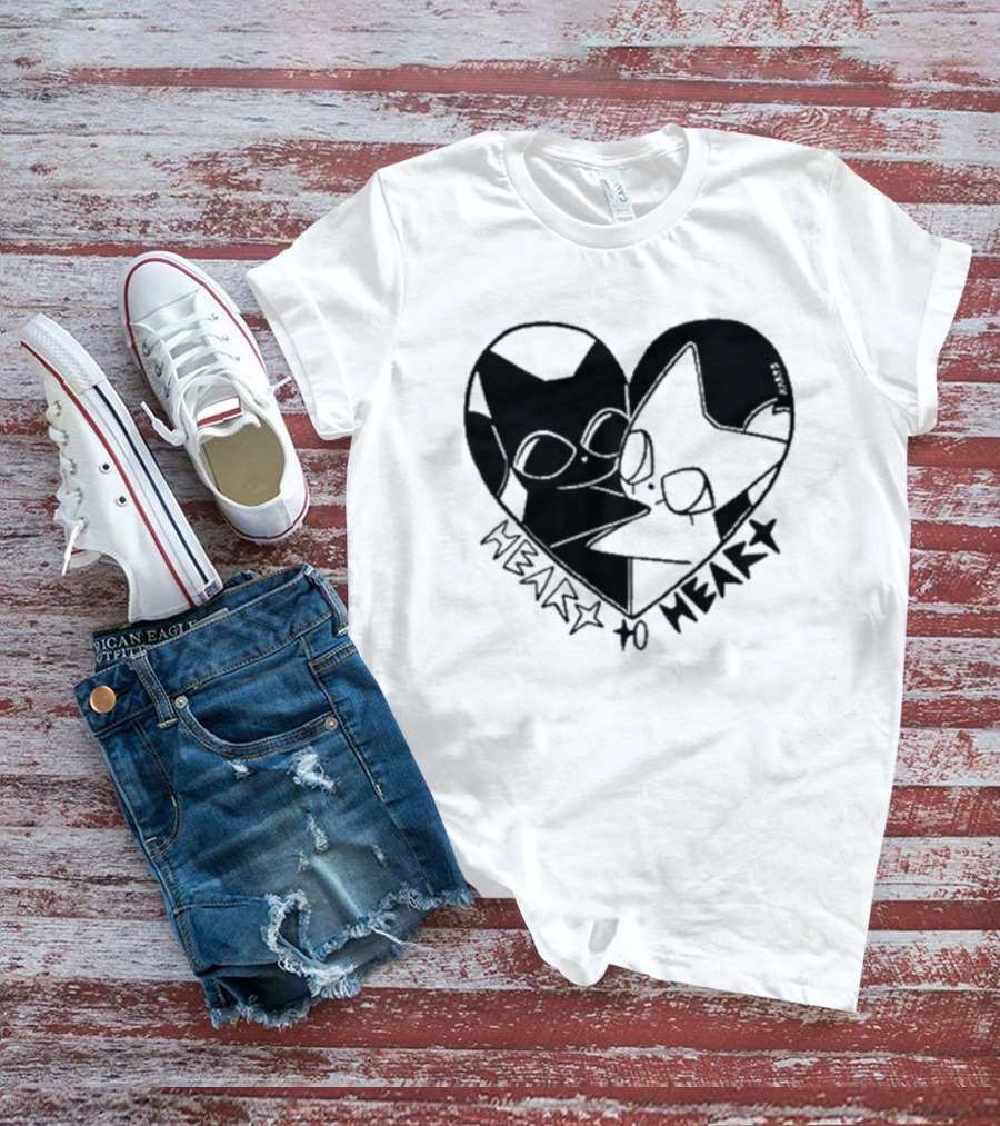 Heart To Heart Everpress Black And White Cat T-Shirt