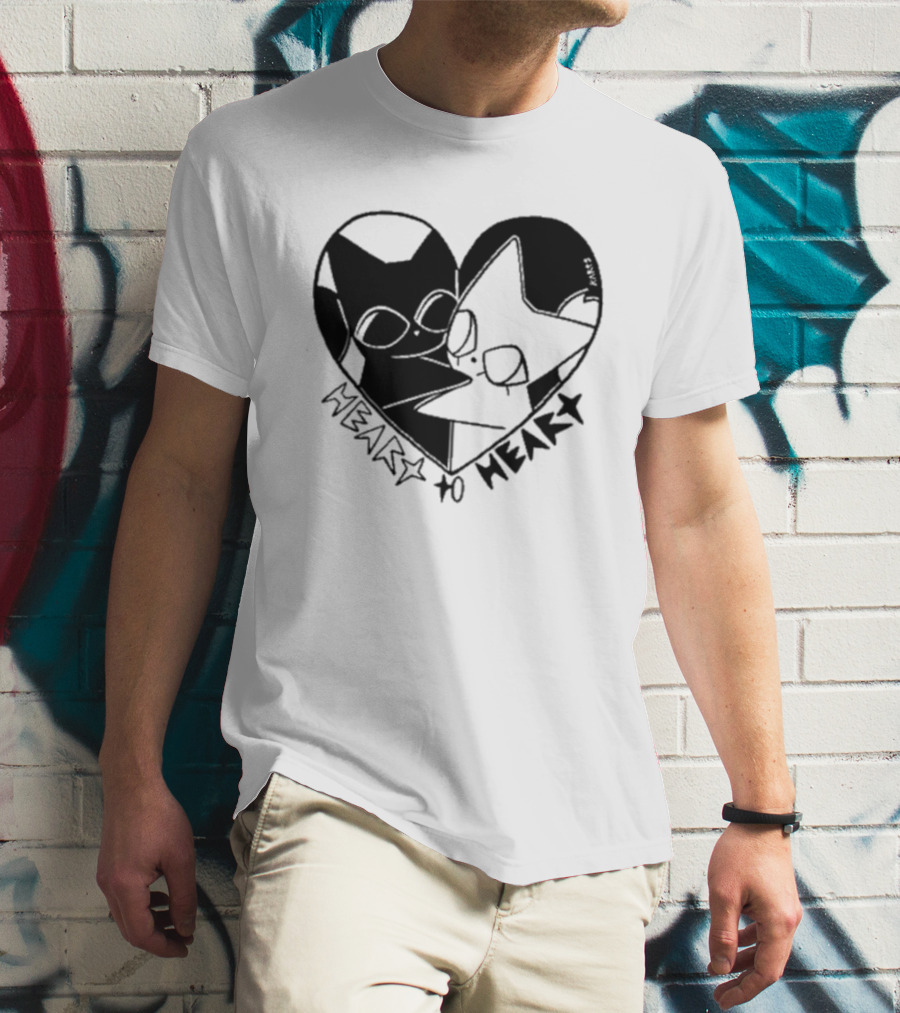 Heart To Heart Everpress Black And White Cat T-Shirt
