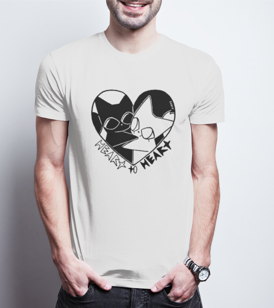 Heart To Heart Everpress Black And White Cat T-Shirt