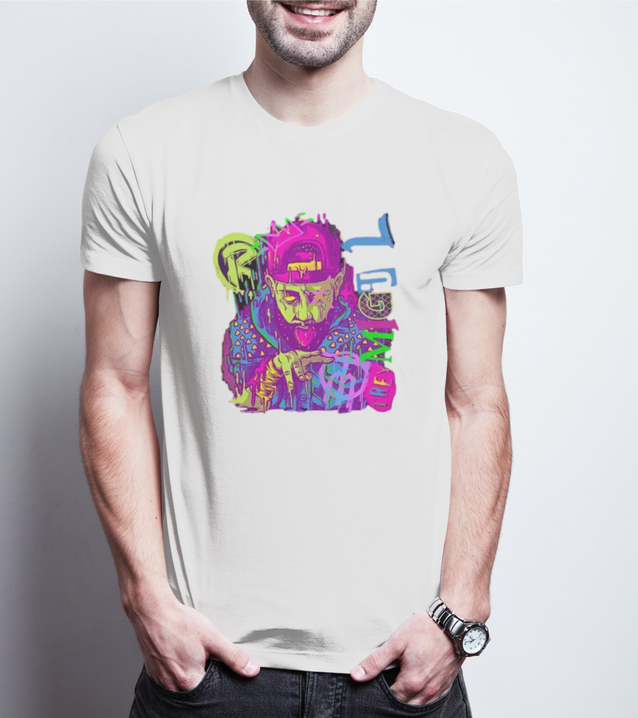 Trey Miguel Neon Drip Purple Paint T-Shirt