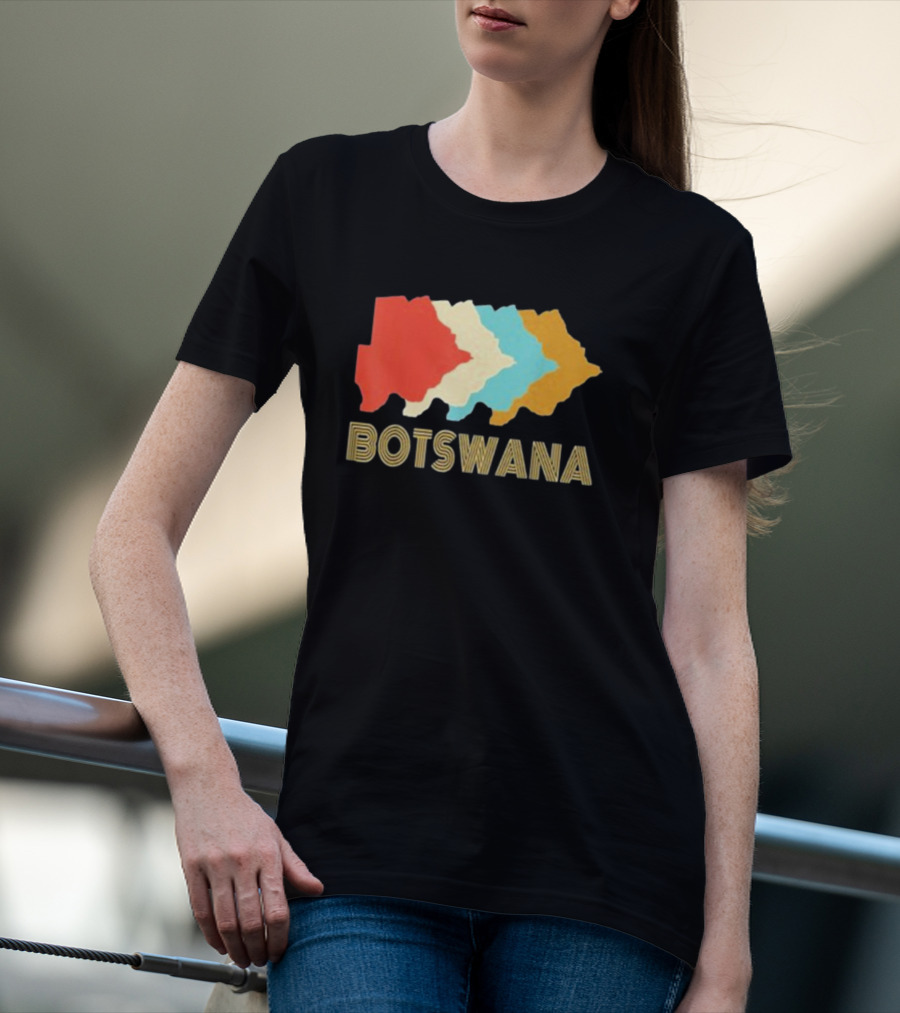 Botswana Vintage Multi-Color Map T-Shirt