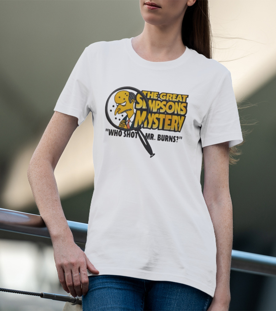 The Great Simpsons Mystery Who Shot Mr. Burns 1995 T-Shirt