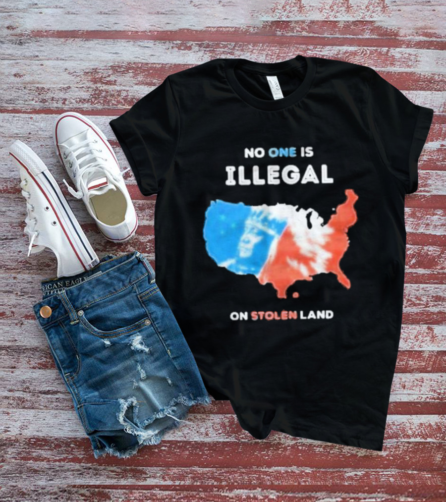 NO ONE IS ILLEGAL ON STOLEN LAND Indigenous Map T-Shirt