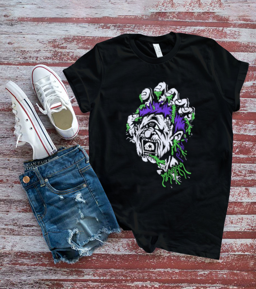 Santa Cruz X Mxmxm Screaming Head Zombie Cyclops Mutant Purple Green Hair Five Finger Monster T-Shirt