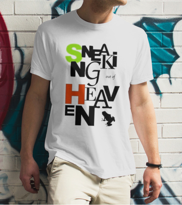 Sneaking Out Of Heaven Frog In Neon And Orange Letters T-Shirt