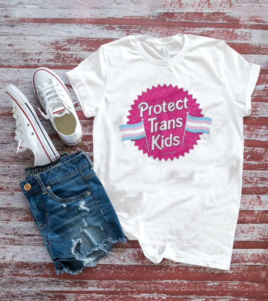 Protect Trans Kids Megamikoart Transgender Flag Pride T-Shirt