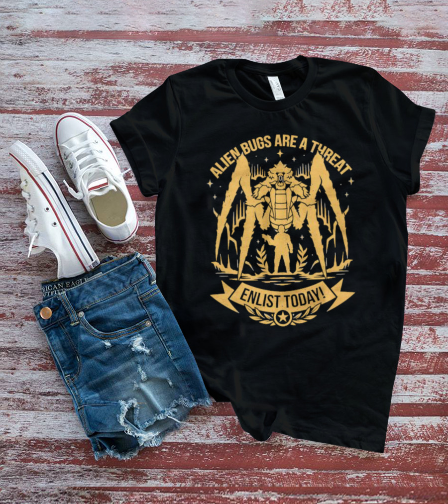Alien Bugs Are A Threat Enlist Today Against Giant Monster Spider T-Shirt