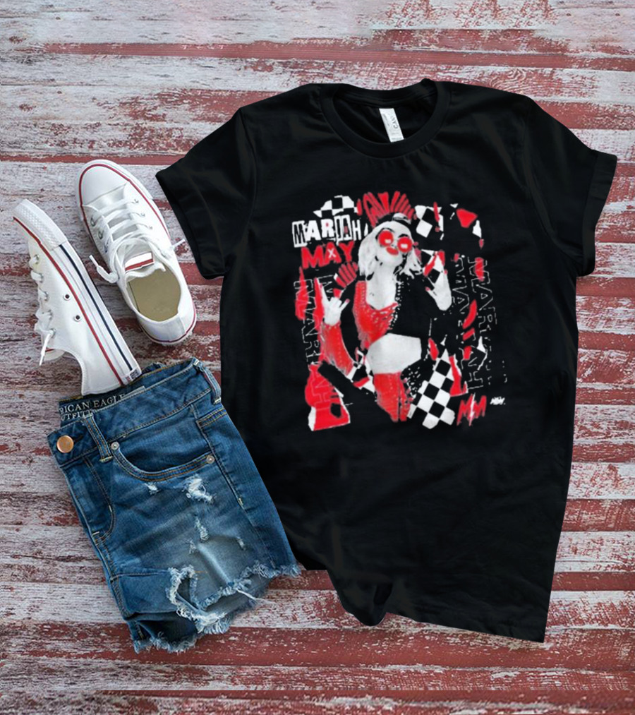 Mariah May All Elite Wrestling Checkerboard Red And Black T-Shirt