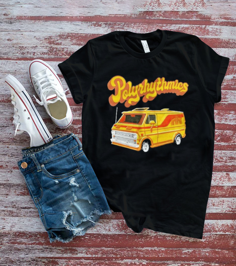 Polyrhythmics Bright Yellow Van With Retro Red Stripes T-Shirt