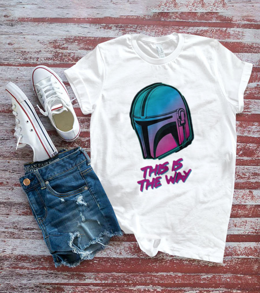 Star Wars The Mandalorian Helmet This Is The Way Neon T-Shirt