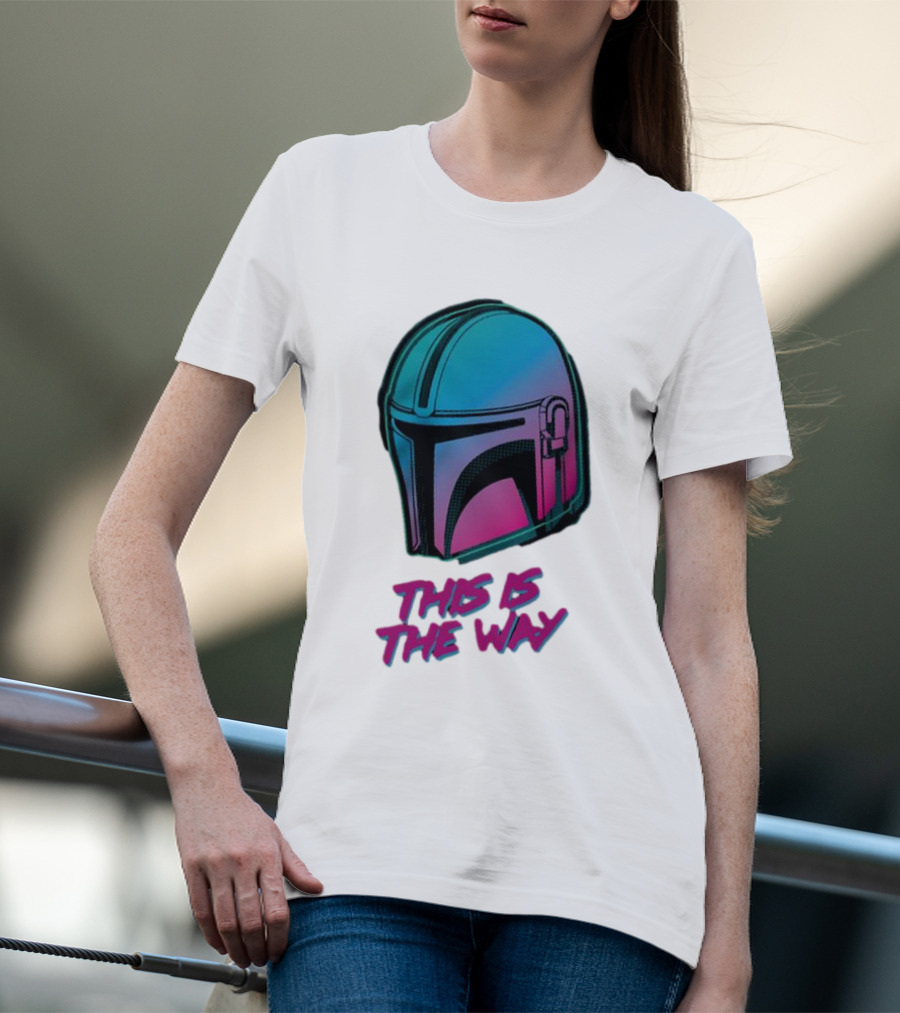 Star Wars The Mandalorian Helmet This Is The Way Neon T-Shirt