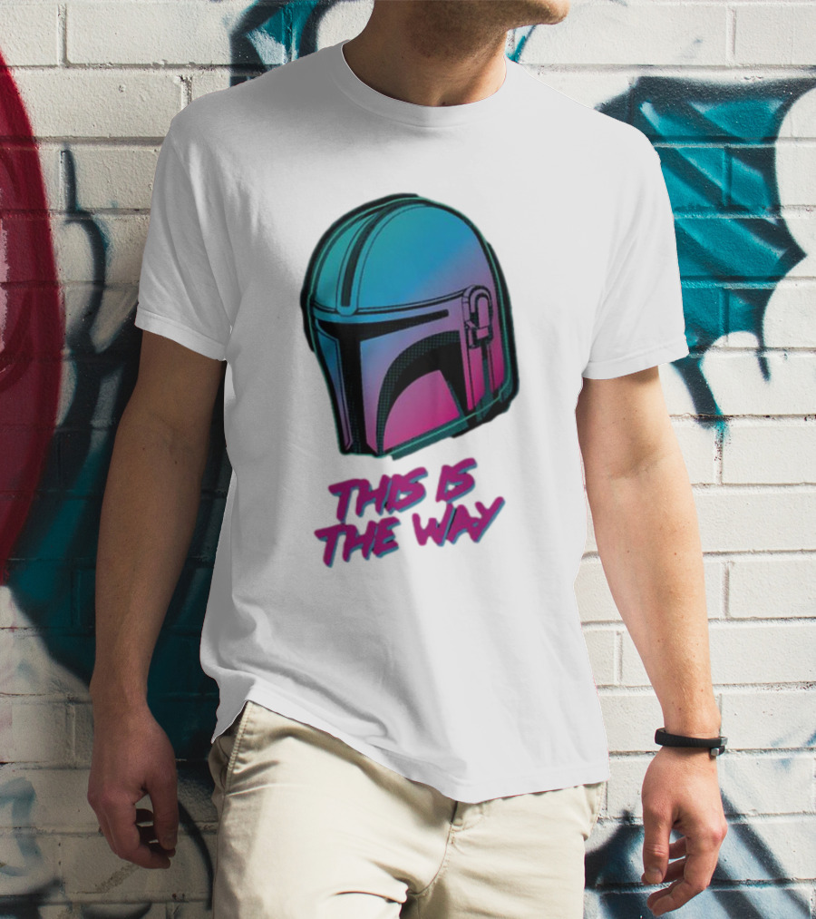 Star Wars The Mandalorian Helmet This Is The Way Neon T-Shirt