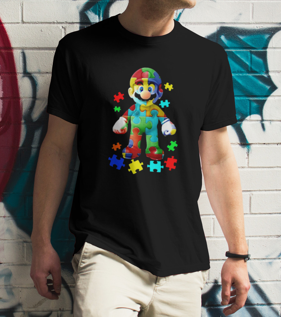 Super Mario Puzzle Autism Awareness T-Shirt