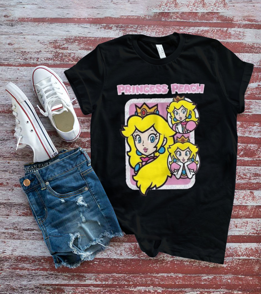 Princess Peach Glitter Super Mario T-Shirt