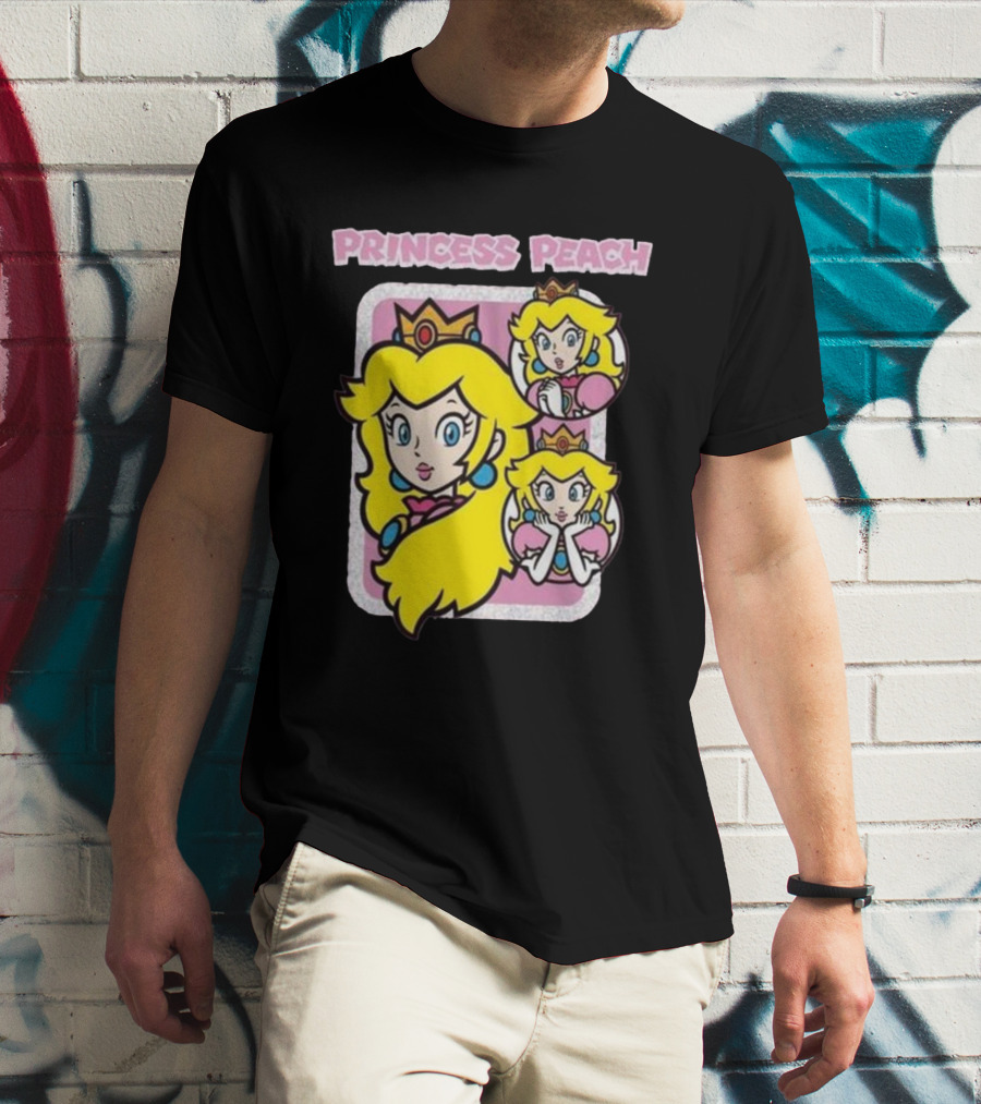 Princess Peach Glitter Super Mario T-Shirt