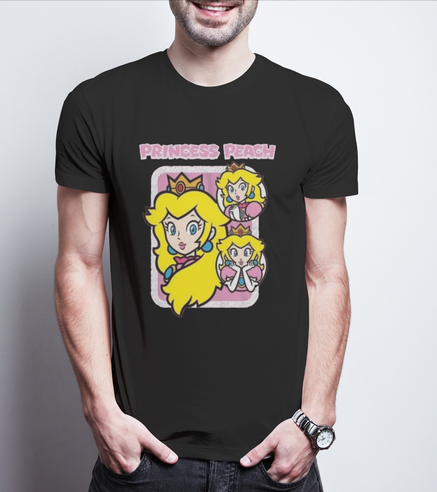 Princess Peach Glitter Super Mario T-Shirt