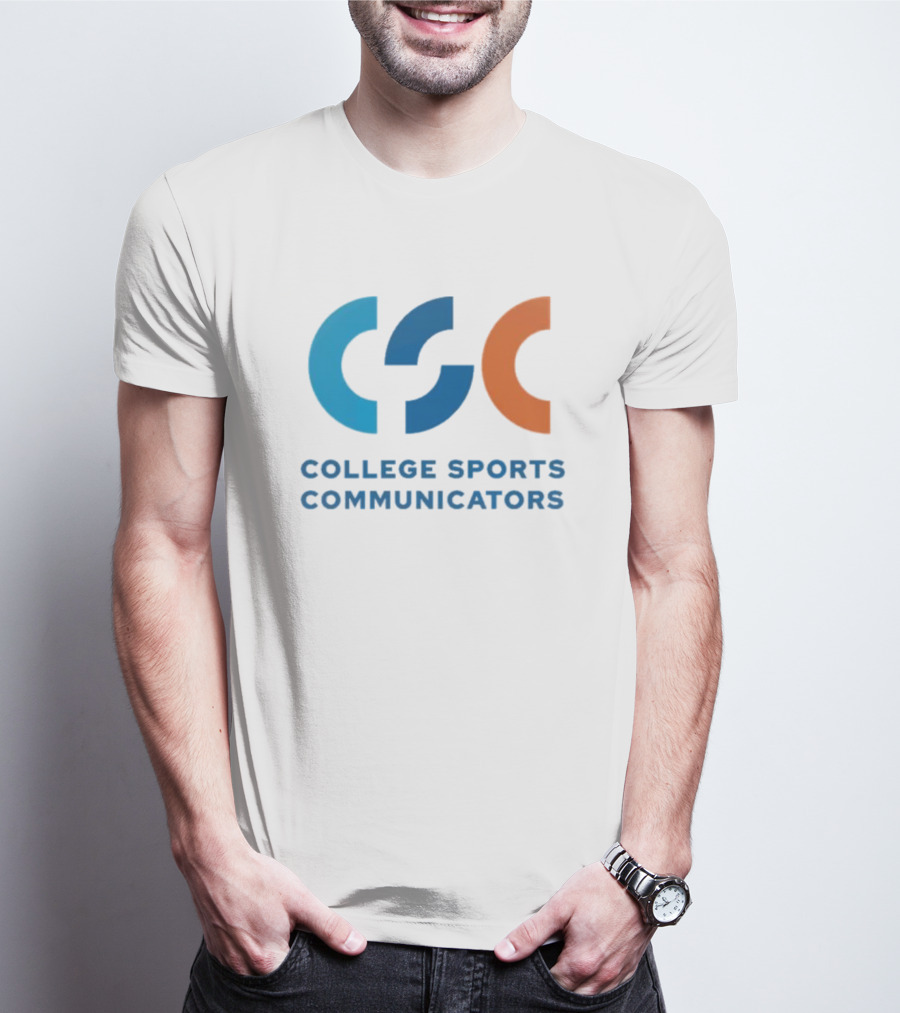 CSC College Sports Communicators Blue Orange T-Shirt