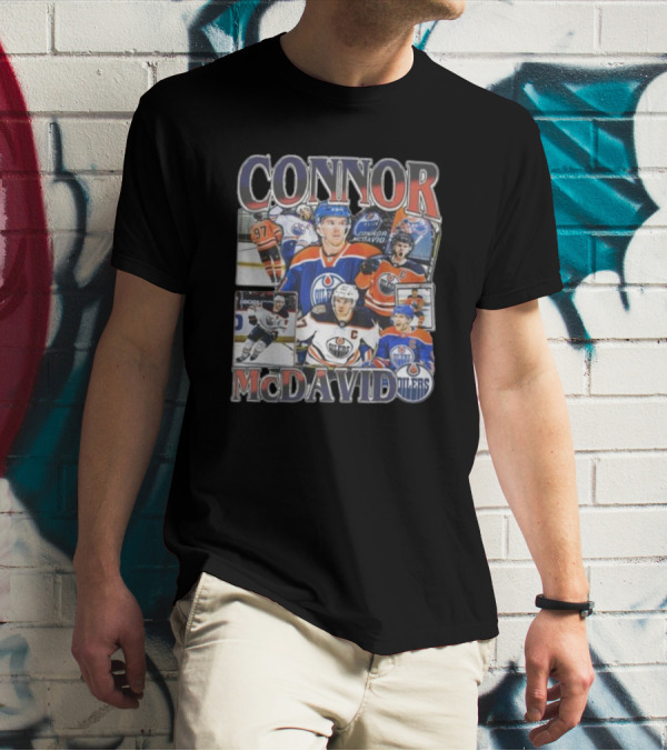 Connor McDavid Edmonton Oilers MVP Player 97 Hockey Images T-Shirt