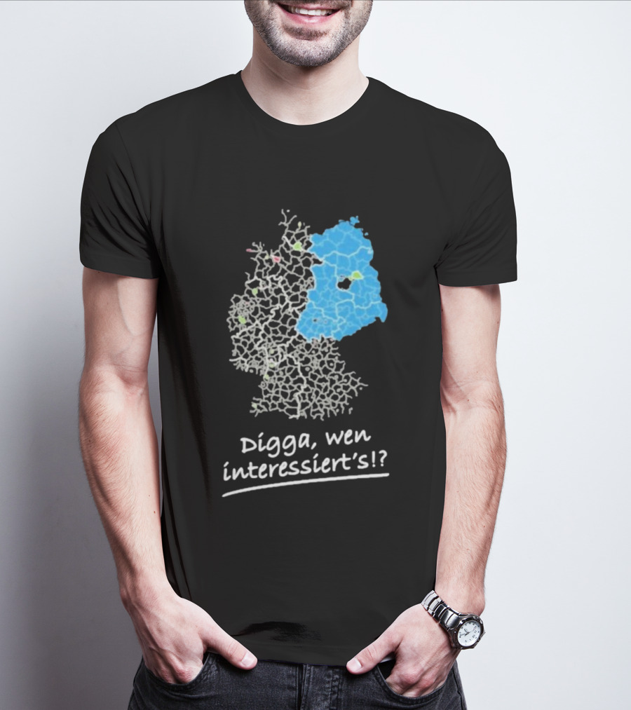 Digga Wen Interessiert Map Outline Blue Highlight T-Shirt