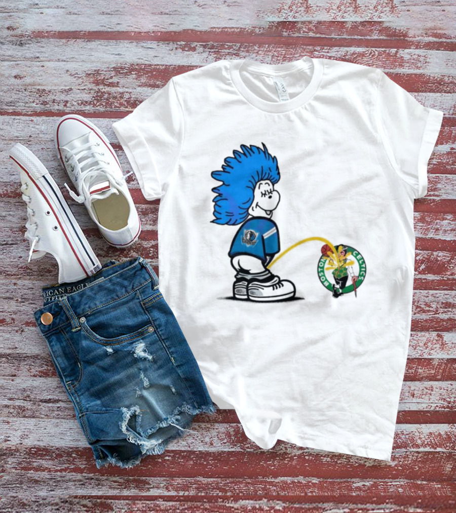 Dr Seuss Thing One Dallas Mavericks Urine On Boston Celtics T-Shirt