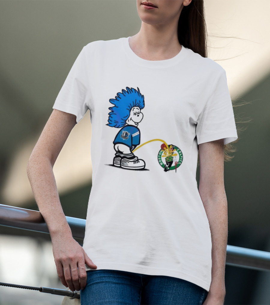 Dr Seuss Thing One Dallas Mavericks Urine On Boston Celtics T-Shirt