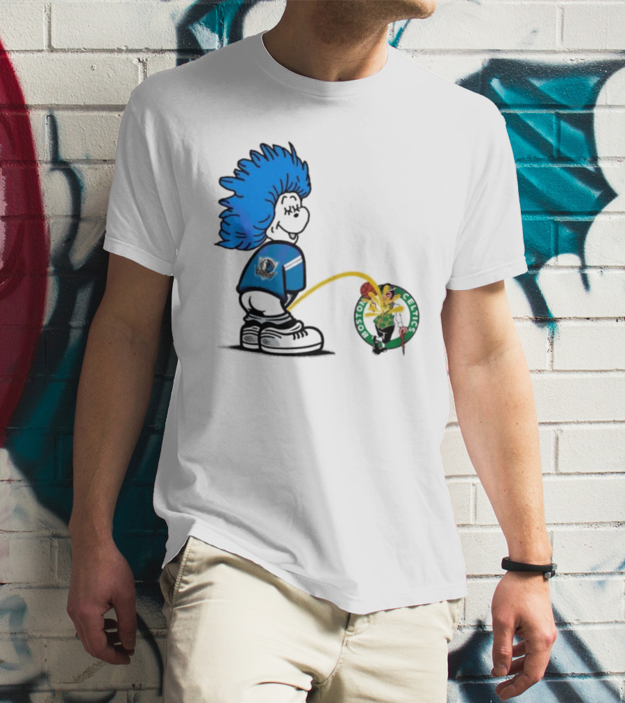 Dr Seuss Thing One Dallas Mavericks Urine On Boston Celtics T-Shirt