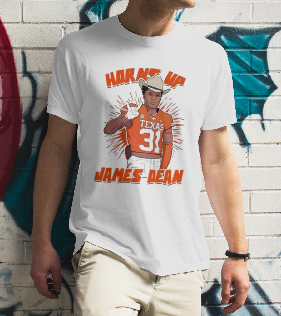 Horns Up Texas 31 Cowboy James Dean T-Shirt