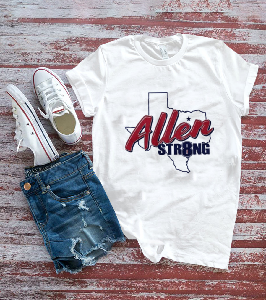 Allen STR8NG Texas Outline Red Star T-Shirt