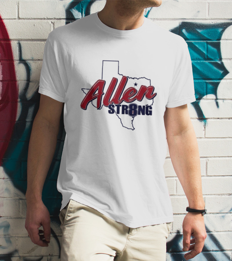 Allen STR8NG Texas Outline Red Star T-Shirt