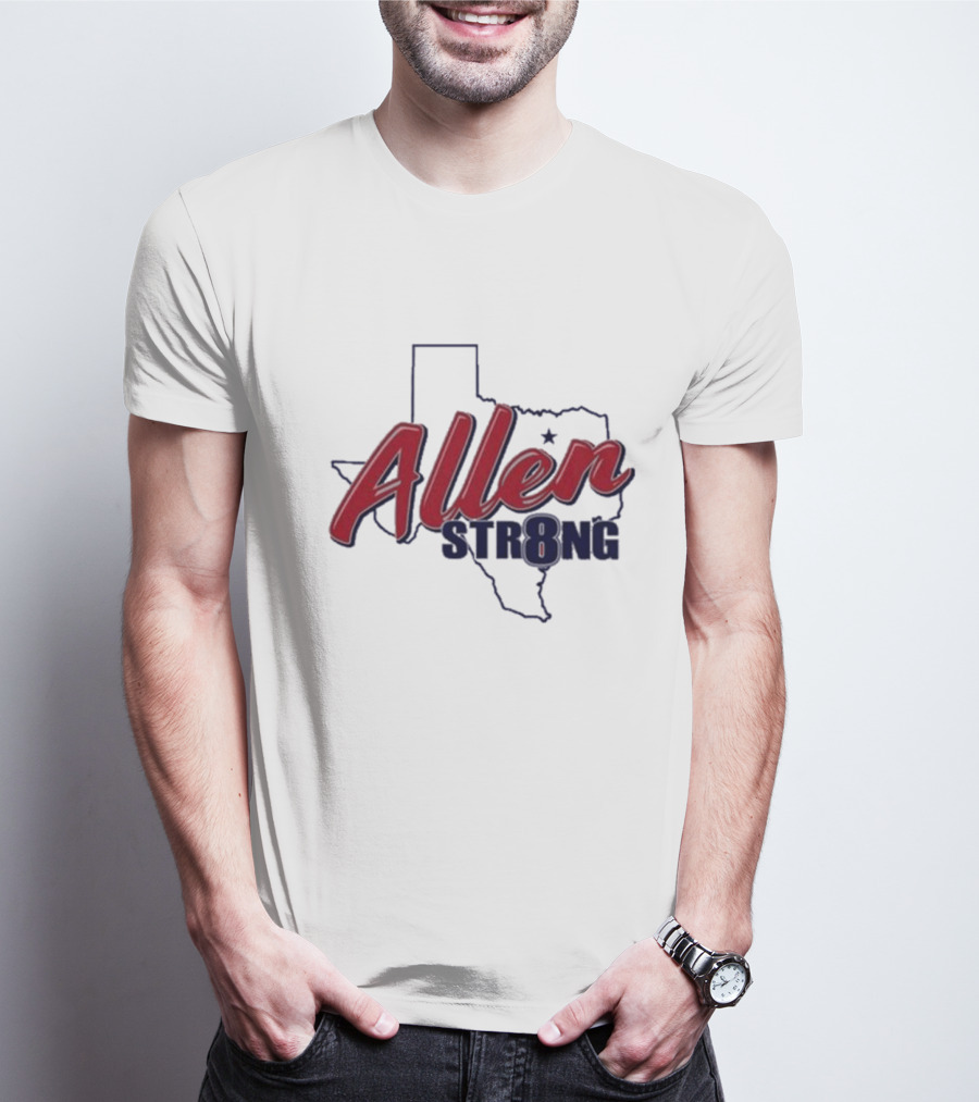 Allen STR8NG Texas Outline Red Star T-Shirt