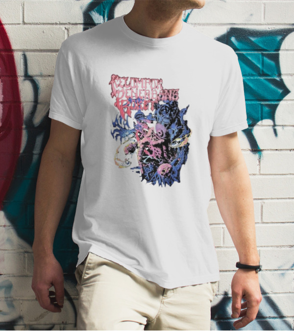 Kelompok Penerbang Roket Space Rage Psychedelic Monster T-Shirt