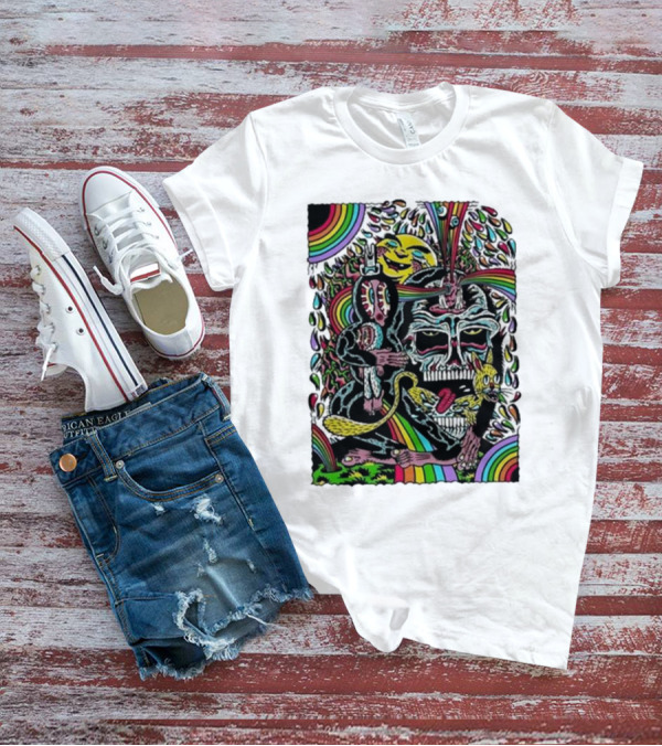 Matt Crabe Rainbow Reaper Surreal Psychedelic Skull Scene T-Shirt