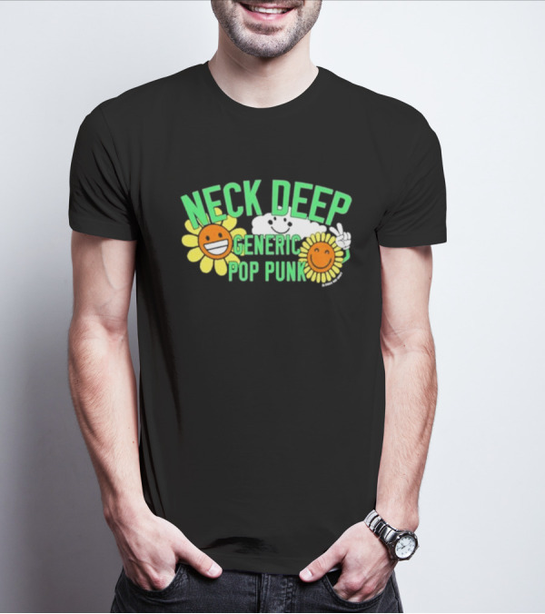 Neck Deep Generic Pop Punk Smile Floral T-Shirt