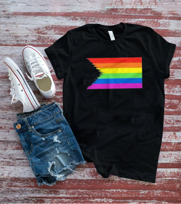 Pride Restored Flag Distorted Rainbow Bands T-Shirt