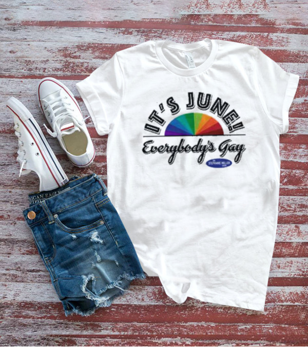 IT'S JUNE Everybody's Gay Stephanie Miller Rainbow T-Shirt
