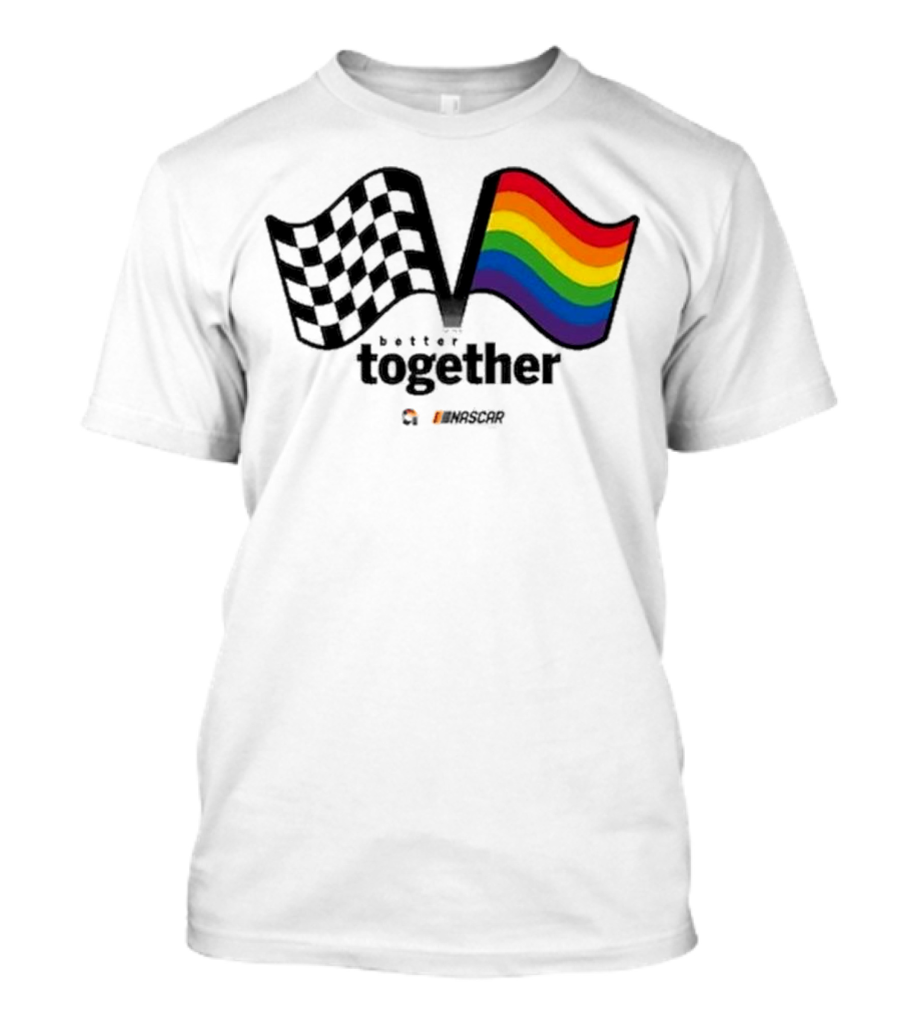NASCAR Checkered Flag Better Together Rainbow Pride T-Shirt
