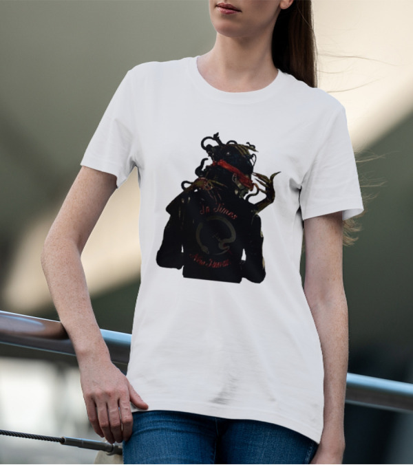 QOTSA In Times New Roman Blindfolded Figure With Entangled Hands T-Shirt