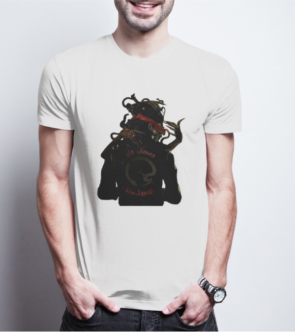 QOTSA In Times New Roman Blindfolded Figure With Entangled Hands T-Shirt