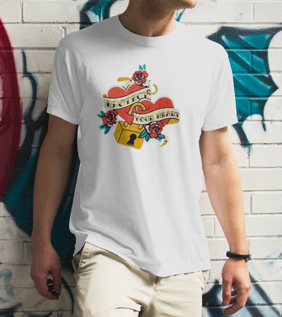 Protect Your Heart Tattoo Roses Lock And Key Xplr T-Shirt