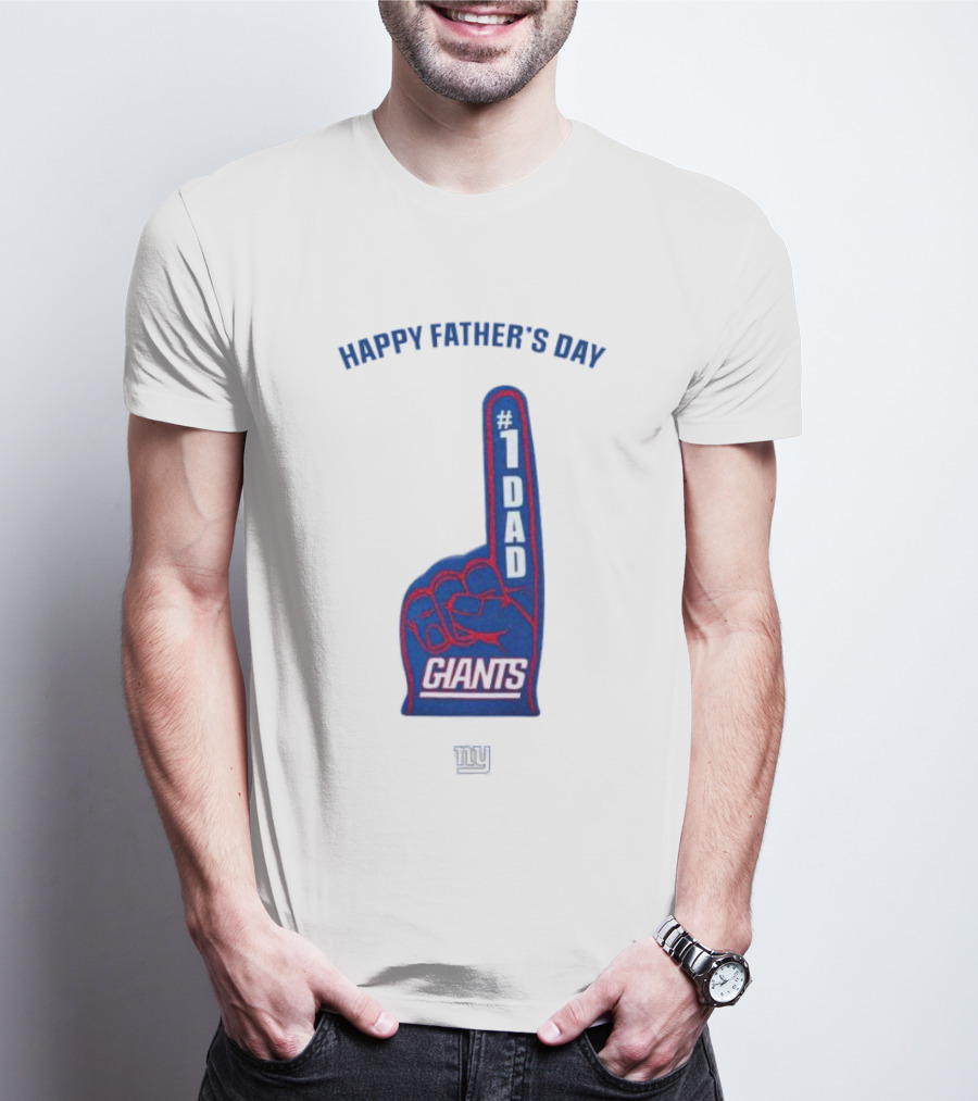 New York Giants #1 Dad Happy Father’s Day 2024 Fan Foam Finger T-Shirt