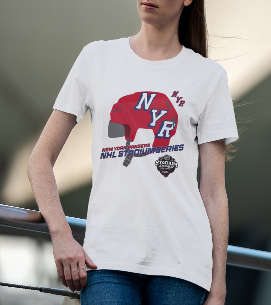 New York Rangers NYR 2024 NHL Stadium Series Helmet T-Shirt