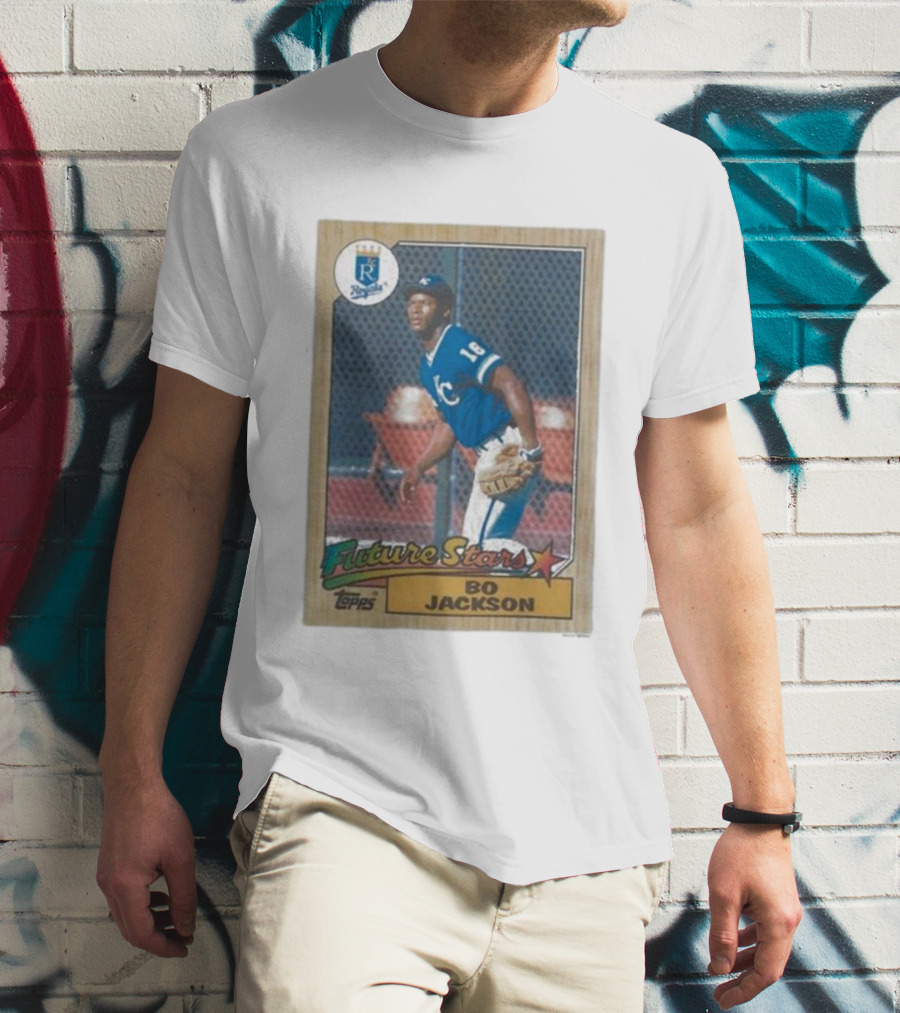 1987 Topps Royals Future Stars Bo Jackson Baseball Card T-Shirt