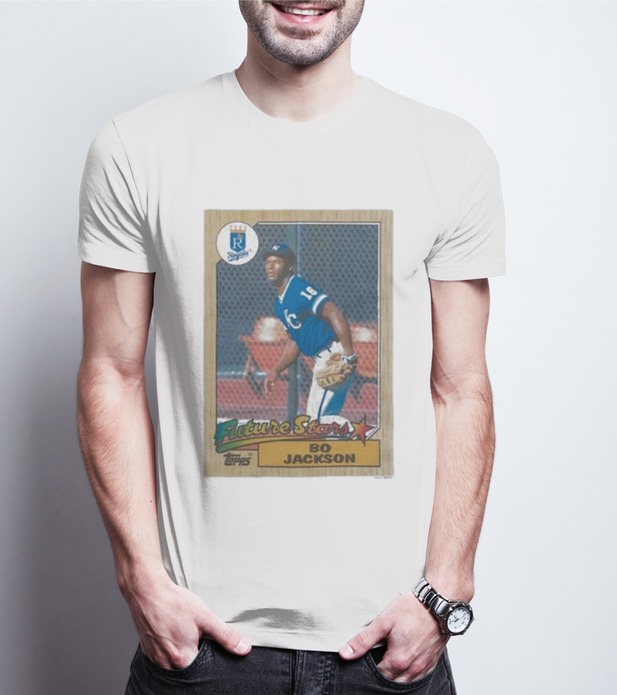 1987 Topps Royals Future Stars Bo Jackson Baseball Card T-Shirt
