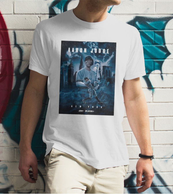 Aaron Judge New York Cityscape Thunderstorm Baseball Power Display T-Shirt