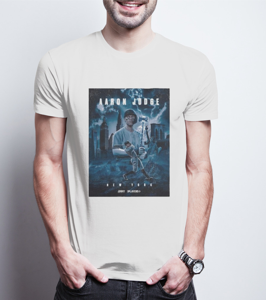 Aaron Judge New York Cityscape Thunderstorm Baseball Power Display T-Shirt