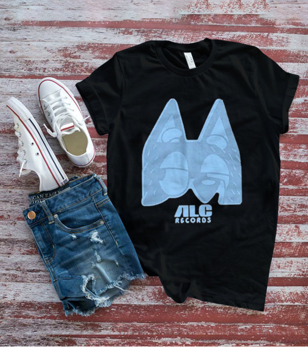 ALC Records Store Blue Cartoon Face Seasons Change T-Shirt